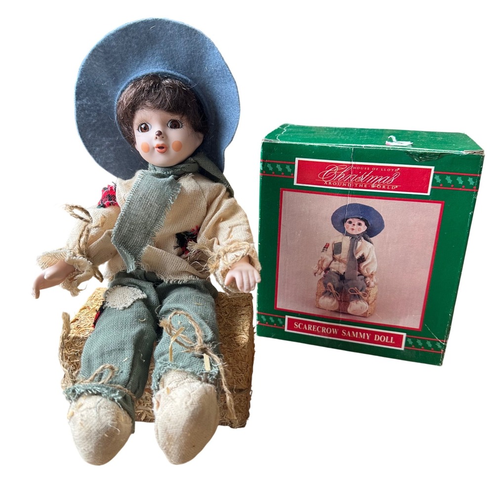 House of Lloyd Christmas Around the World Scarecrow Sammy Doll with Box‎
